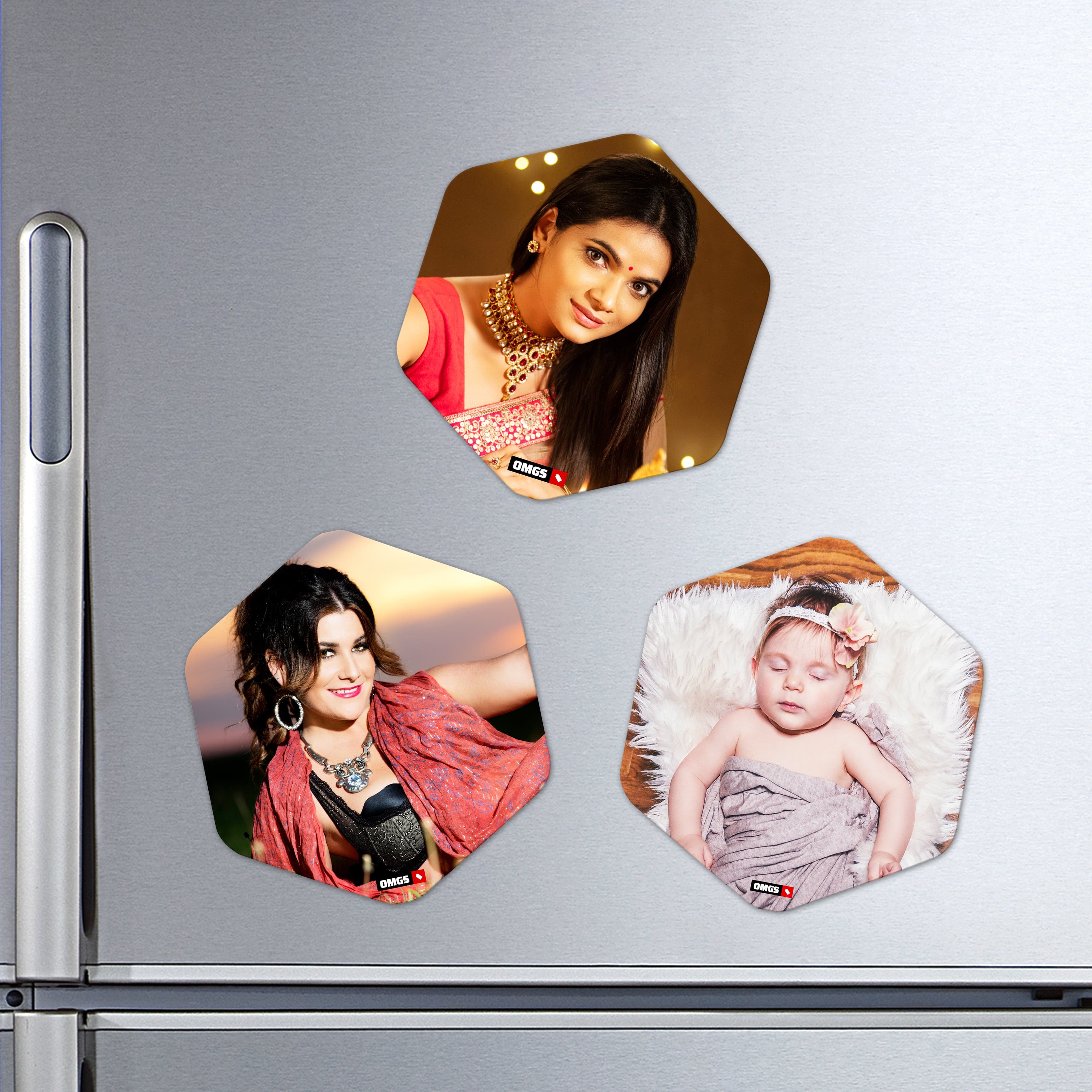 OMGs Hexa Shape Acrylic Fridge Magnet - Image 1