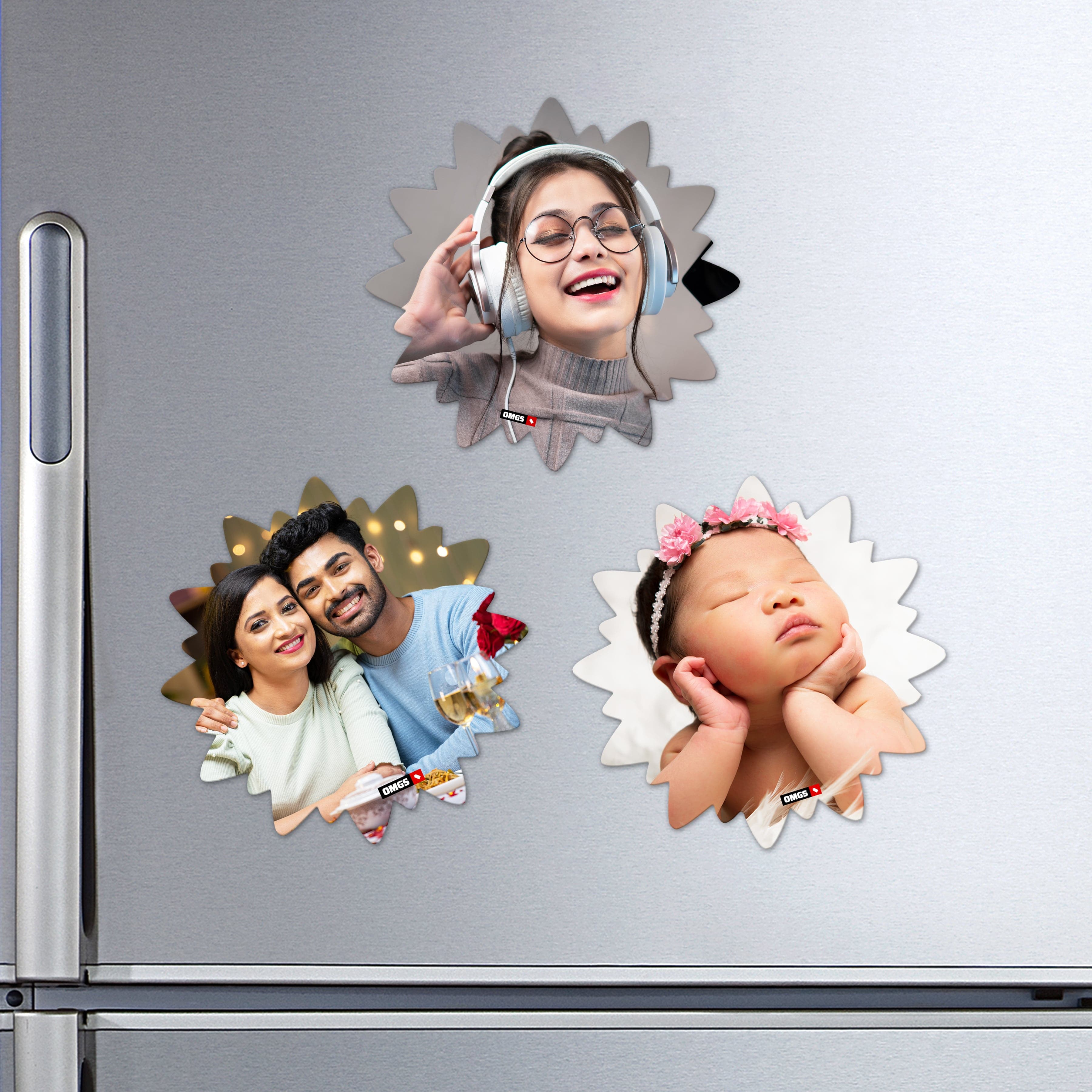 OMGs Silhouette of a flower Shape Acrylic Fridge Magnet - Image 1