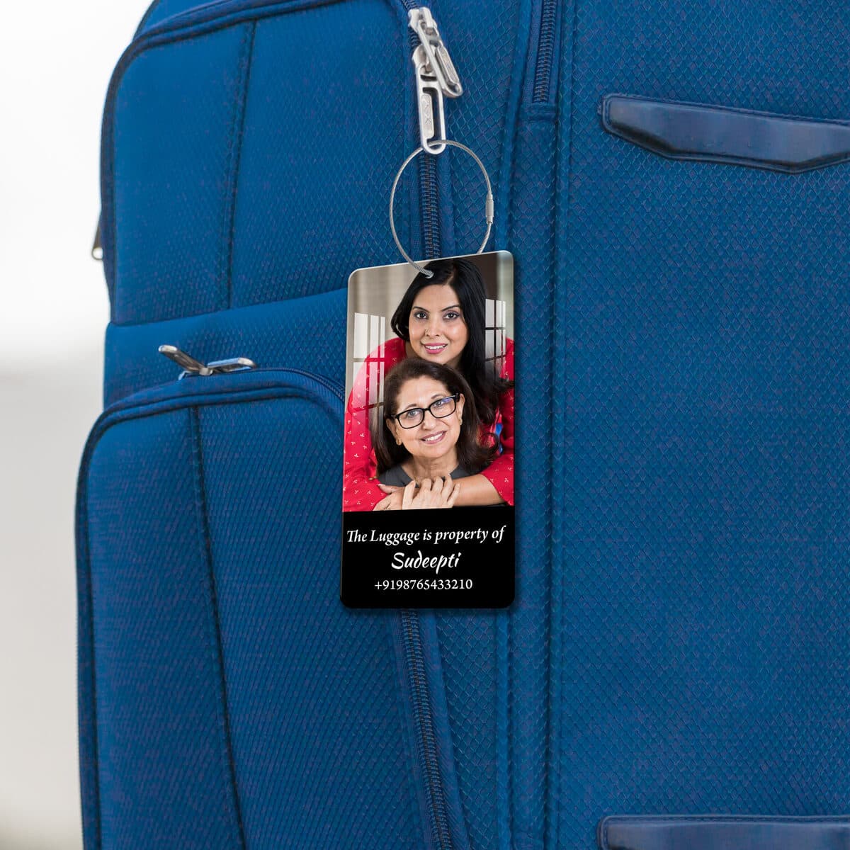 Rectangle Personalised Acrylic Photo Luggage Tag - Image 1