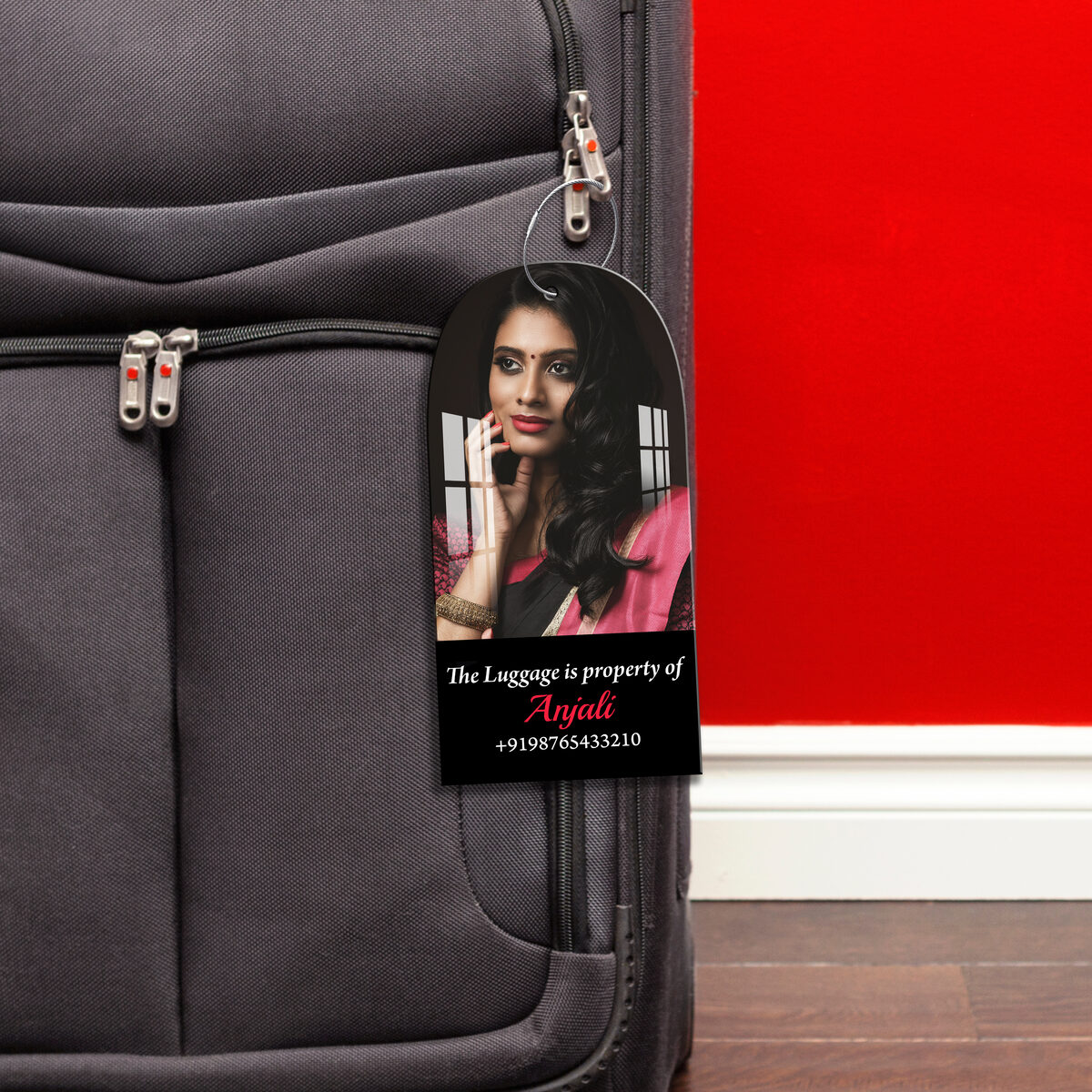 Oval Personalised Acrylic Photo Luggage Tag preview