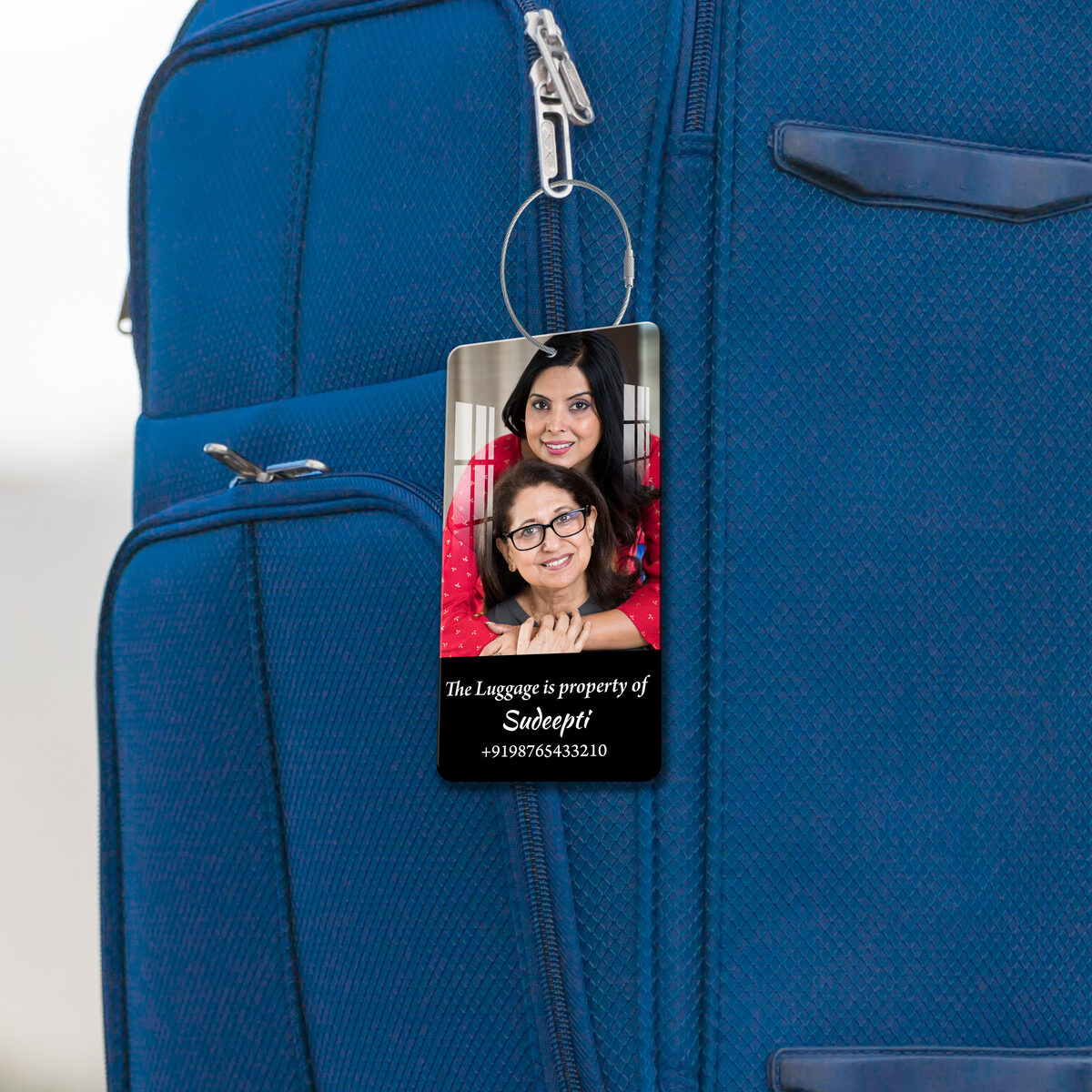 Rectangle Personalised Acrylic Photo Luggage Tag preview